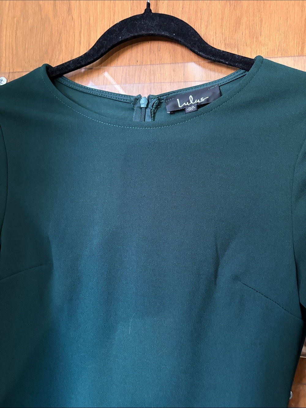 Lulus Deep Green Ruffle Hem Bell Sleeve Dress - Picture 4 of 7